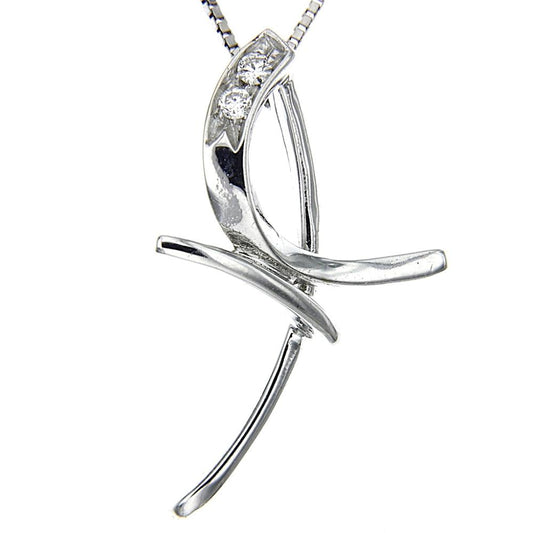 Pendente Croce con Diamanti  CT 0.02