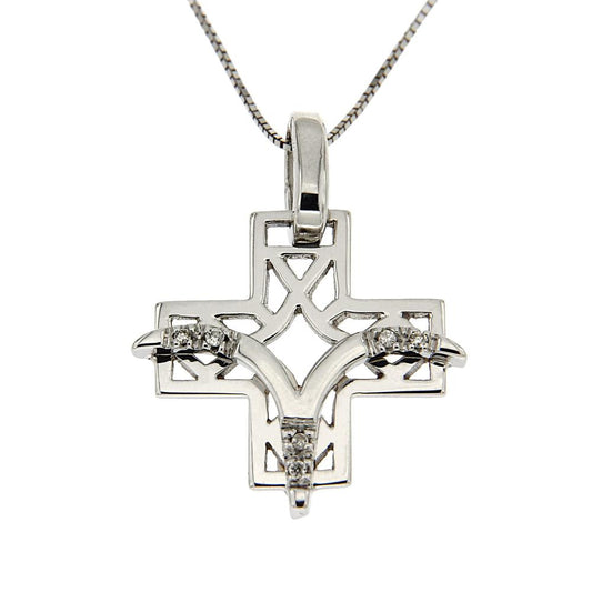 Pendente Croce con Diamanti CT 0.04