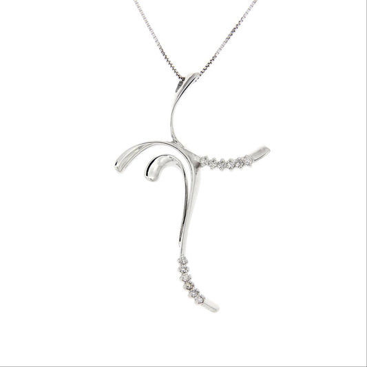 Pendente Croce con Diamanti  CT 0.08