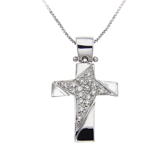 Pendente Croce con Diamanti CT 0.12