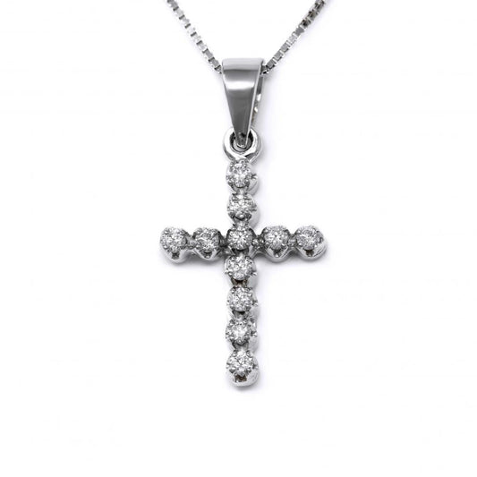 Pendente Croce con Diamanti CT 0.15