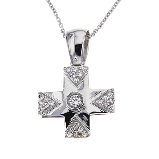 Pendente Croce con Diamanti CT 0.18