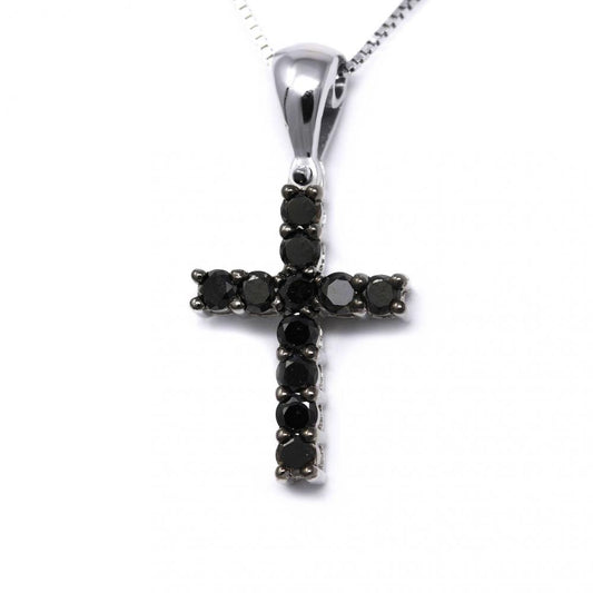 Pendente Croce con Diamanti Neri CT 0.30