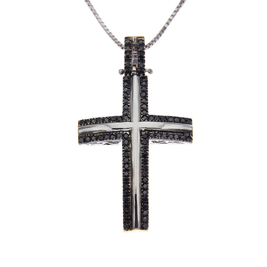Pendente Croce Diamanti Neri CT 0.34