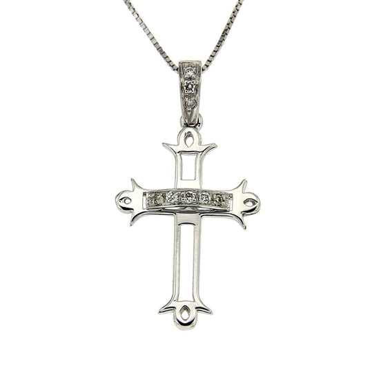 Pendente Croce Fantasia con Diamanti CT 0.06