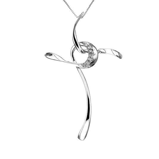 Pendente Croce con Diamanti Linea Luna CT 0.07