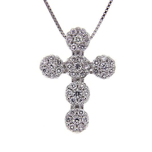 Pendente Croce Rosetta Battuta CT 0.51