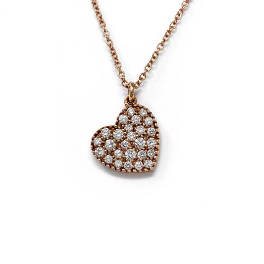 Pendente Cuore in Oro Rosa e Diamanti CT 0.30