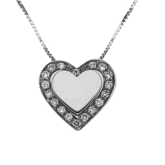 Pendente Cuore Contornato di Diamanti CT 0.40