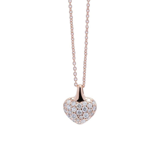 Pendente Cuore in Oro Rosa e Diamanti CT 0.31