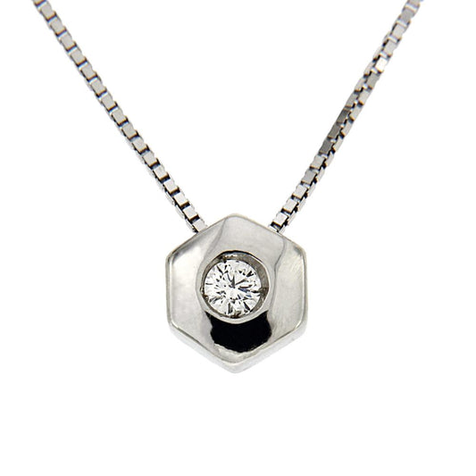 Pendente Esagono con Diamante CT 0.04
