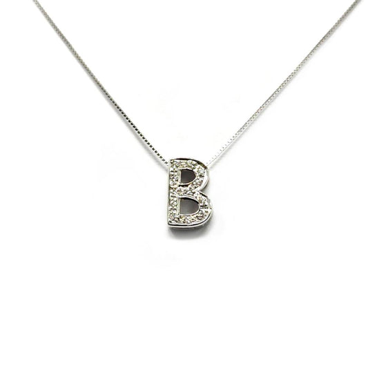 Pendente Lettera B con Diamanti CT 0.06
