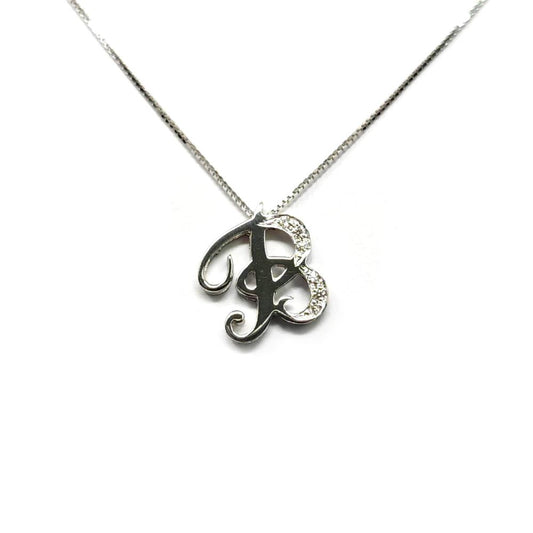 Pendente Lettera B in Corsino con Diamanti CT 0.03