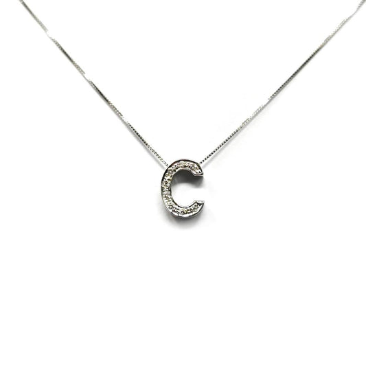 Pendente Lettera C con Diamanti CT 0.04