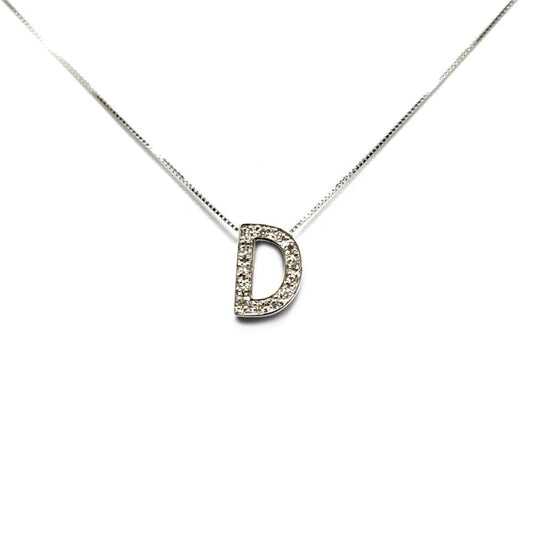 Pendente Lettera D con Diamanti CT 0.07