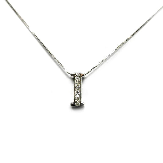 Pendente Lettera I con Diamanti CT 0.02