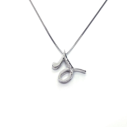 Pendente Lettera J con Diamanti CT 0.04