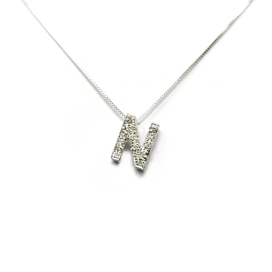 Pendente Lettera N con Diamanti CT 0.06