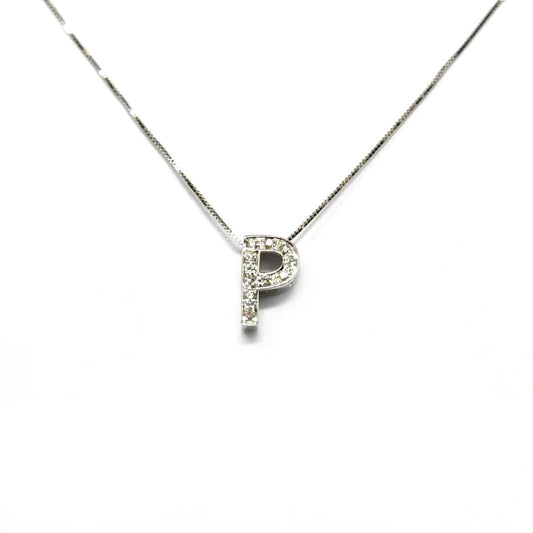 Pendente Lettera P con Diamanti CT 0.04