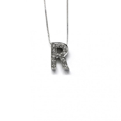 Pendente Lettera R con Diamanti CT 0.06