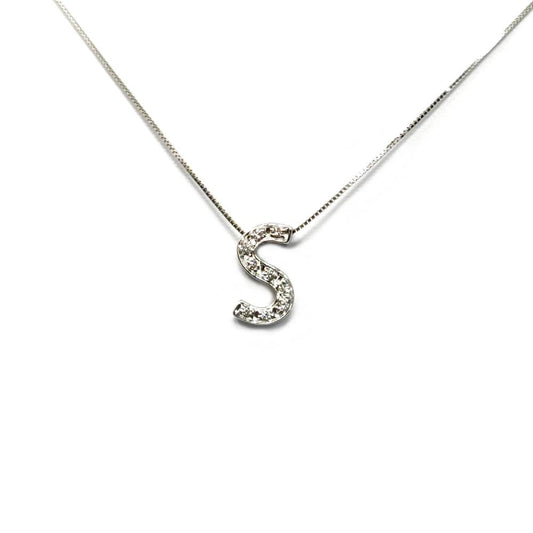 Pendente Lettera S con Diamanti CT 0.04