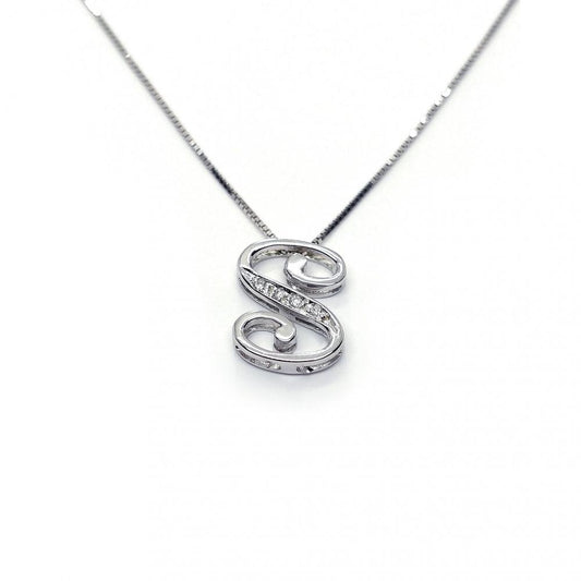 Pendente Lettera S con Diamanti CT 0.04