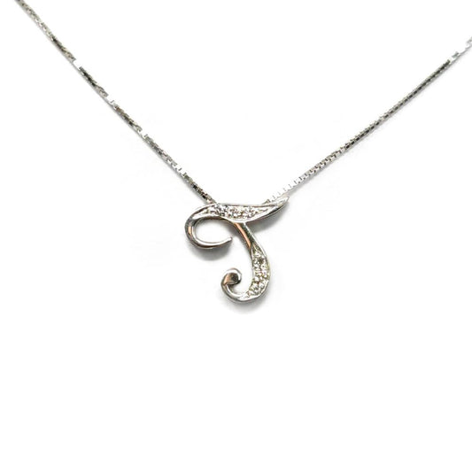 Pendente Lettera T con in Corsivo Diamanti CT 0.03