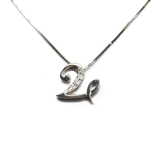Pendente Lettera V in Corsino con Diamanti  CT 0.03