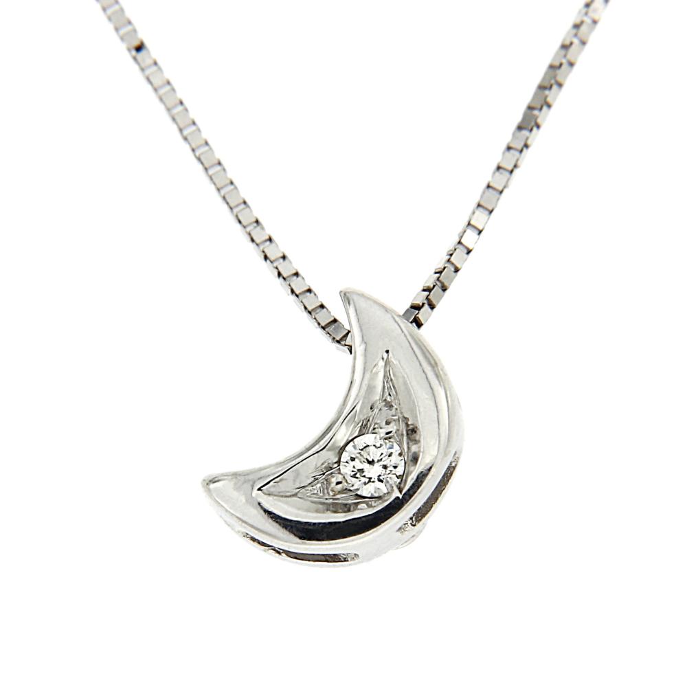 Pendente Luna con 1 Diamante CT 0.02