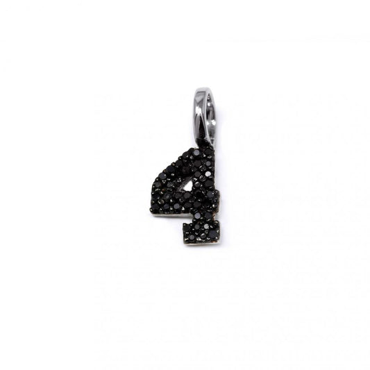 Pendente Numero 4 con Diamanti Neri CT 0.12