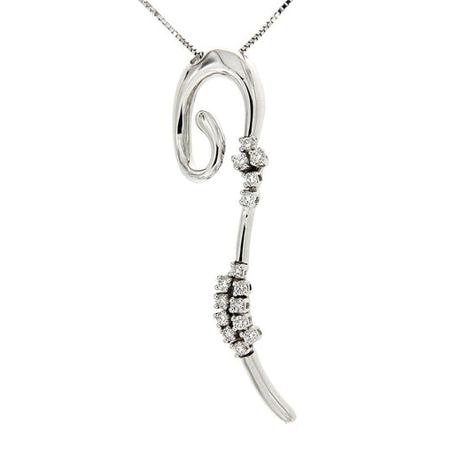 Pendente Punto interrogativo con 16 Diamanti CT 0.50