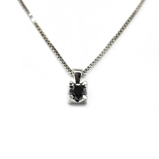 Pendente Punto Luce con Diamante Nero CT 0.20
