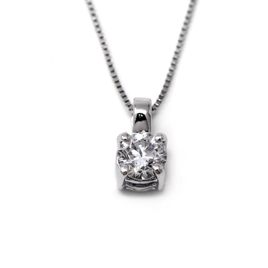 Pendente Punto Luce in Oro Bianco e Diamante CT 0.41