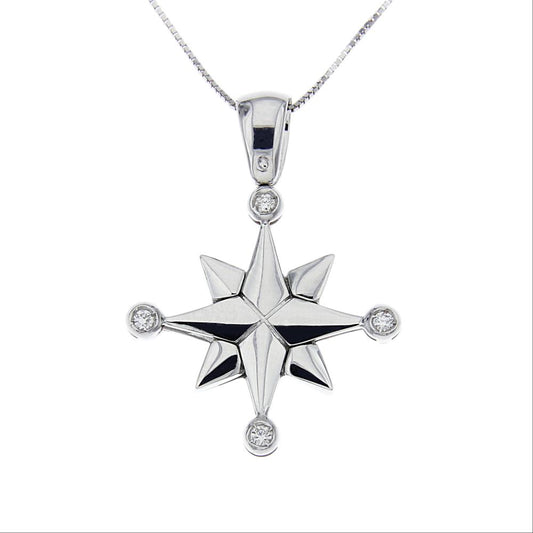 Pendente Rosa dei Venti con Diamanti CT 0.10