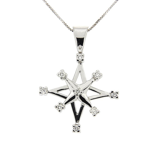 Pendente Rosa dei Venti con 9 Diamanti CT 0.09