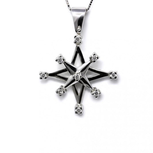 Pendente Rosa Dei Venti con Diamanti CT 0.30