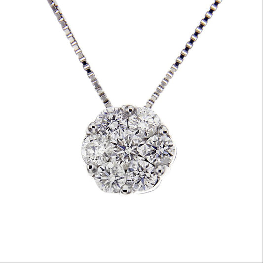 Pendente Rosetta Battuta con Diamanti CT 0.65