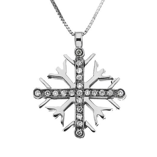 Pendente Stella di Neve con Diamanti CT 0.24