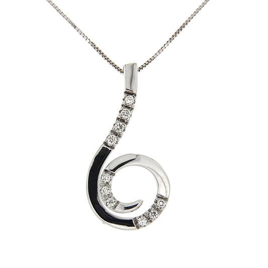 Pendente Stilizzato con 10 Diamante CT 0.10