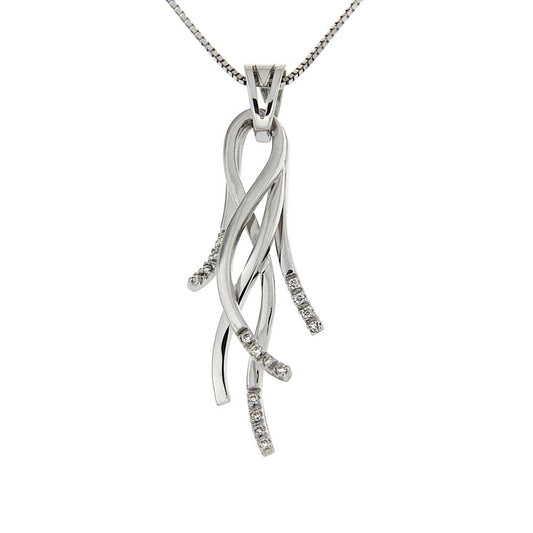 Pendente Stilizzato con 16 Diamanti CT 0.12