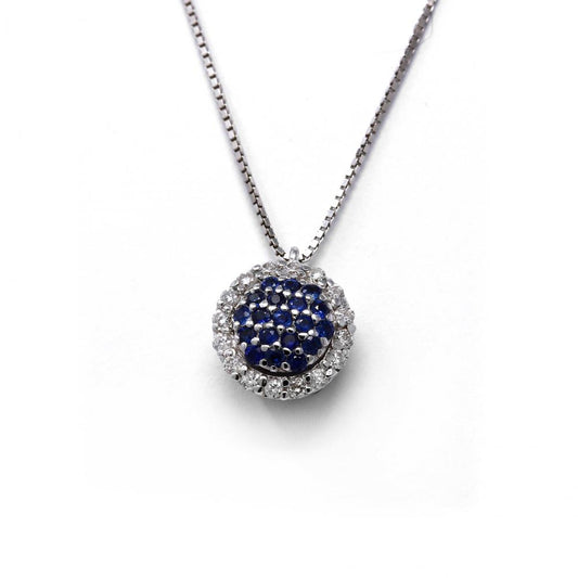 Pendente con Zaffiri CT 0.17 e Diamanti CT 0.13