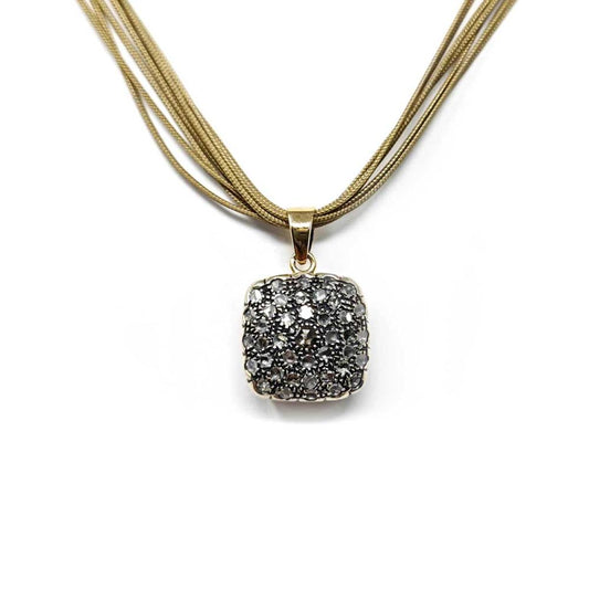 Pendente Toppa Palermitana con Diamanti Corone mm 15.5 Quadrati