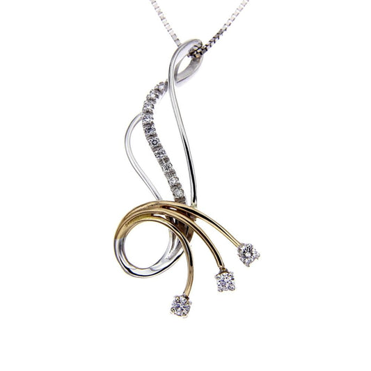 Pendente Trilogy Bicolore con Diamanti CT 0.24