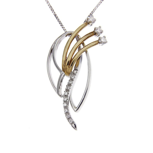 Pendente Trilogy Bicolore con Diamanti CT. 0.24