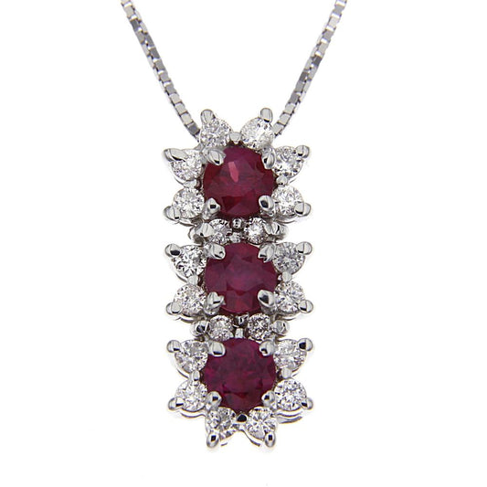 Pendente Trilogy con Diamanti CT 0.35 e Rubini CT 0.60
